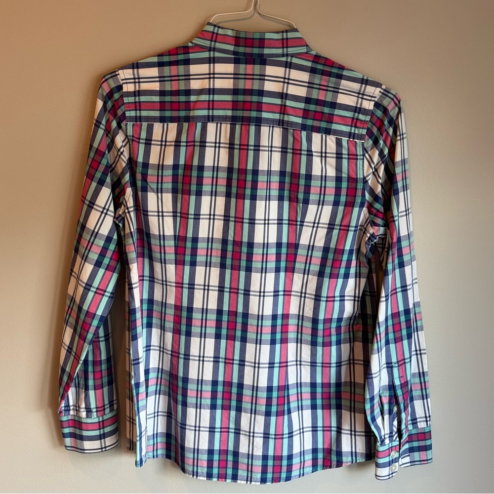 Women's Vineyard Vines Festive Plaid Button Front Shirt‎ Top Blouse Size 8 - Picture 2 of 3